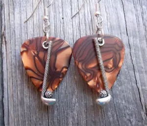 Golfing Charm Guitar Pick Earrings - Pick Your Color - Picture 1 of 7