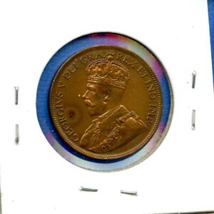 1916 Canadian One Cent Coin King George Canada 1 Penny Rainbow Color Rare !