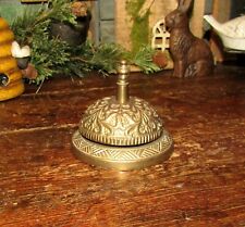 Primitive Antique Vtg Metal Cast Brass Hotel Service Desk Counter Bell