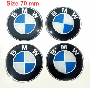 Sticker Rasin BMW FITS OEM 1set 70mm. (7CM.) Wheel Center Caps Emblem Logo Decal - Picture 1 of 3