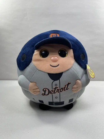 TY Beanie Ballz Balls Babies Medium MLB Detroit Tigers 8" Baseball Stuffed Plush Cover