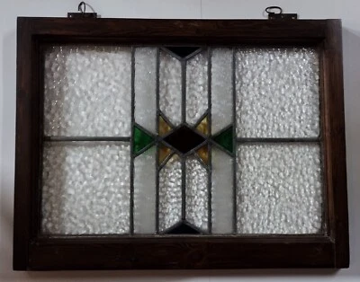 Antique Stained Glass Window, 26.75" x 20.75" - Image 1 of 4