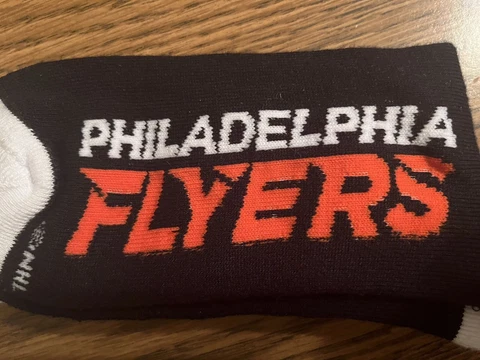 Philadelphia Flyers NHL Team Color Socks Mens, Size Large 10-13, NWT Cover