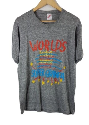 Camiseta Worlds Super Grandpa Talla Grande L De Colección Puntada Única Gris De Colección Años 90 Foto 1 de 4