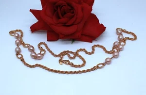Honora Pink Pearl Bronze Italy 36" Necklace CAT RESCUE - Picture 1 of 1