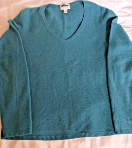 Charter Club Womens Light Weight Cashmere Teal Sweater Small - Picture 1 of 3