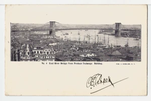 Postcard NY New York East River Bridge From Produce Exchange Building 1905 - Picture 1 of 2