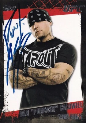 Camiseta firmada por Dan Caldwell Punkass 2010 Topps UFC #175 autógrafo tapout MMA Foto 1 de 4