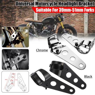 2x Soporte de abrazadera de montaje de lámpara de faros de motocicleta para tubos de horquilla de 39 mm-51 mm Foto 1 de 4