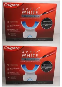 COLGATE OPTIC WHITE PRO SERIE LED DEVICE LIGHT TEETH WHITENING KIT 2PC EXP:2026 - Picture 1 of 9