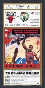 1998 Chicago Bulls vs Boston Celtics Ticket Stub Michael Jordan Last Dance - Bild 1 von 2