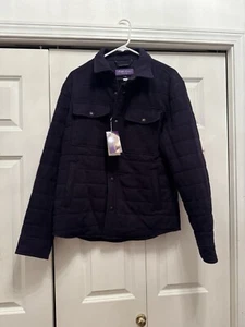 Chaqueta Camisa Ralph Lauren Etiqueta Púrpura Azul Marino Watson Acolchada Lana $1995 Mediana - Imagen 1 de 7