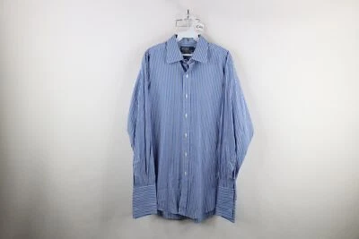 Camisa De Colección Ralph Lauren 16 33 Curham Calce Clásico Puño Francés Rayas Botón Foto 1 de 4
