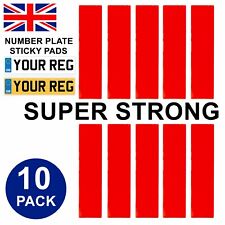 10 Number Plate Sticky Sided Pads Double Tape Strong Registration Plates PREMIUM