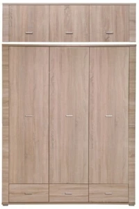dreitüriger Schrank Kleiderschrank GRESS 3d3s + Schrankaufsatz Breite 161 - Bild 1 von 4