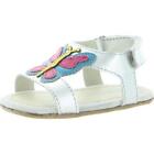 Robeez Butterfly Silver Baby Girl Open Toe Sandals Shoes 6-9 MO BHFO 1915