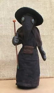 Plague Doctor 10" fabric doll sewing pattern.  Historical art doll pattern - Picture 1 of 6