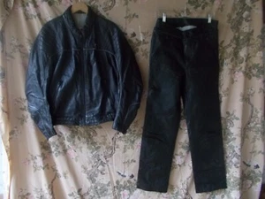 BMW Motorrad GmbH + Co. Leather Motorcycle Suit Jacket /Pant Made in W. Germany - Foto 1 di 22