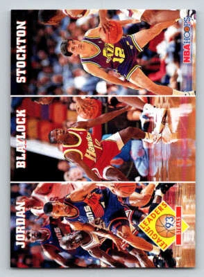 1993-94 Hoops #289 Michael Jordan/Mookie Blaylock/John Stockton LL (ref 186532) - Image 1 of 2