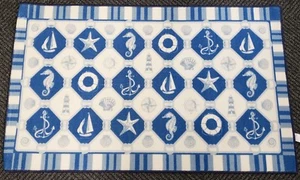 Nylon Küchenteppich (rutschfest) (20 "x 30") DIAMANT NAUTISCHE IKONEN, ANKER, BOOT  - Bild 1 von 10