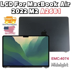 For Macbook Air A2681 M2 2022 LCD Screen Display EMC 4074 Replacement Midnight - Picture 1 of 8