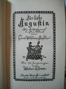 Horst Wolfram Geissler (Der Libbe Augustin, 1950 HC) German No Dust Jacket - Bild 1 von 11