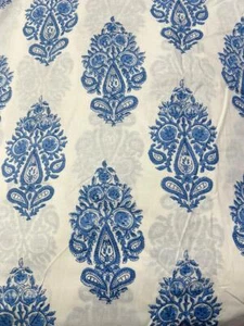2.5 Yard Hand Block Print Handmade Cotton Indian Natural Sanganeri Print Fabric. - Picture 1 of 9