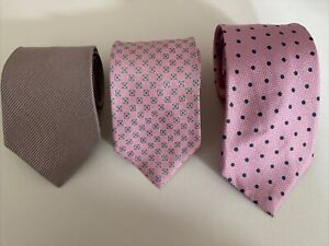 Lot Of 3 Men's Neckties; Michael Kors, Nautical, Preswick & Moore; 100% Silk Tie