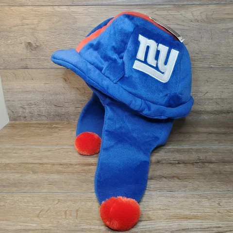 New York Giants NFL Forever Mascot Trooper Bomber Fleece Hard Hat Cap Ski Winter Cover