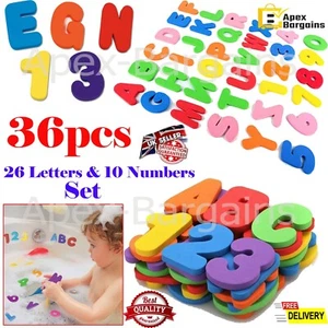 36x Schaumstoff Bade Alphabete Buchstaben Zahlen Kind 123 ABC Kinder Spielzeug Kleinkind Wasserspaß - Bild 1 von 21
