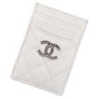 Chanel Card Case Matelasse Coco Mark Caviar Skin AP3835 Holder White