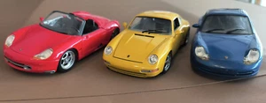PORSCHE - Lot of 3 - 1/18 SCALE - MAISTO, HOT WHEELS, BURAGO - Picture 1 of 16