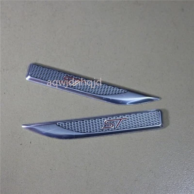 Par ST Pequeño Aleación Aluminio Guardabarros Insignia Calcomanía Emblema Pegatina Carreras Coche Deportivo Foto 1 de 4