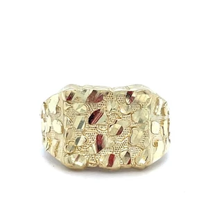 10 Karat Gelbgold quadratischer Nugget Ring 3,40 g Größe 7 - Bild 1 von 3