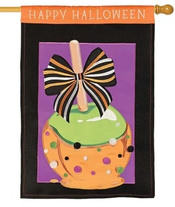 Arpillera Halloween Caramelo Manzana Doble Aplique Casa Bandera - Imagen 1 de 1