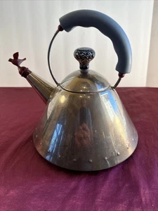 RAR Alessi Michael Graves 9093 Wasserkocher Postmodern BLAU KERAMIKKNOPF 18/10 Pfeife - Bild 1 von 18