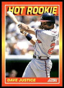 1991 Score #1 Dave Justice Hot Rookies Atlanta Braves - Picture 1 of 2