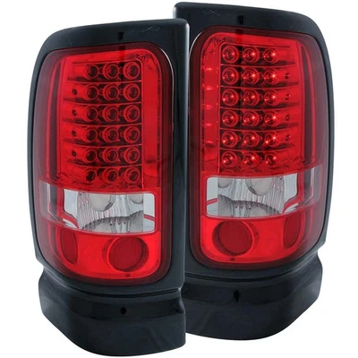 Conjunto de luces traseras de lente cromadas rojas/claras para 94-02 Dodge Ram 2500 con sistema Quad Foto 1 de 3