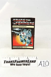 Transformers Hasbro G1 Mirage Instructions 1984 de colección - Imagen 1 de 1