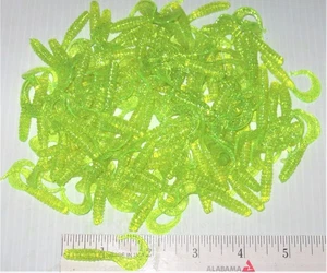 2" CURL TAIL GRUB in CHARTREUSE GLITZER STCK 50 - Bild 1 von 2
