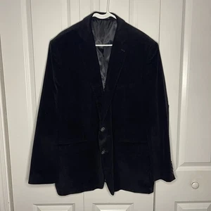 Stafford Corduroy Blazer 48R Elbow Patch Classic Fit 100% Cotton Black Men’s - Picture 1 of 14