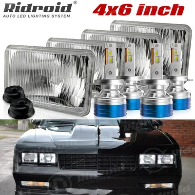 For Chevrolet Monte Carlo SS 1980-1988 4PCS 4x6" inch Led Headlights Hi/Low Beam Foto 1 de 4
