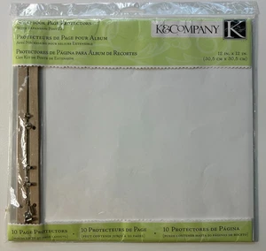 K & Company Scrapbook Page Protectors - 12x12 10 protectors +Expansion Post Kit - Picture 1 of 2