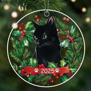 Schwarze Katze Weihnachtsschmuck 2025 Katzenschmuck für Weihnachtsbaum süß - Bild 1 von 12