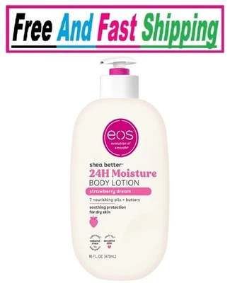 Loción corporal eos Shea Better para piel seca, Strawberry Dream, 16 fl oz Foto 1 de 4