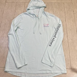 Vineyard Vines Edgartown Hooded Shirt Mens Large Blue Whale Logo Long Sleeve - Picture 1 of 8