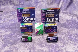 Mixed Lot 5 Rolls of Expired Color Print 35mm Film Total of 108 Exposures - Picture 1 of 2