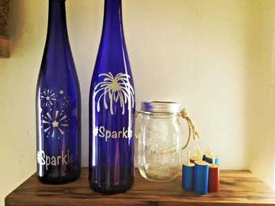 # Блестящий серебряный штампованный виниловый логотип фонарь для винной бутылки  - Изображение 1 из 4