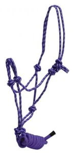 Braided Nylon Cowboy Knot Rope Halter w/ Removable Lead - Picture 1 of 11
