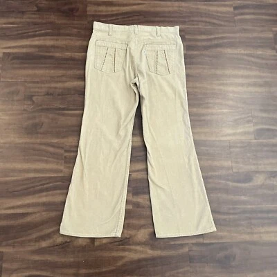 Vintage 70s Levi’s 639 Flared Corduroy Khaki Size 36x32 White Tab Talon 42 Zip - Image 1 of 4